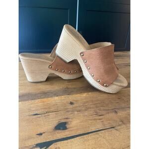 Kork Ease Platform Wedge Leather Sandal/Mule Sz 6